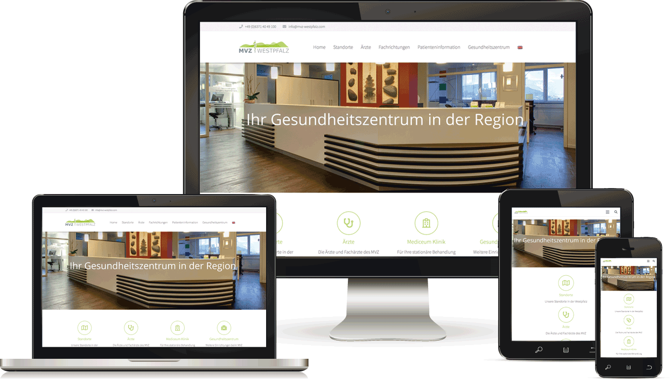 Webdesign für Ärztezentrum, BAQUE-Internetservice