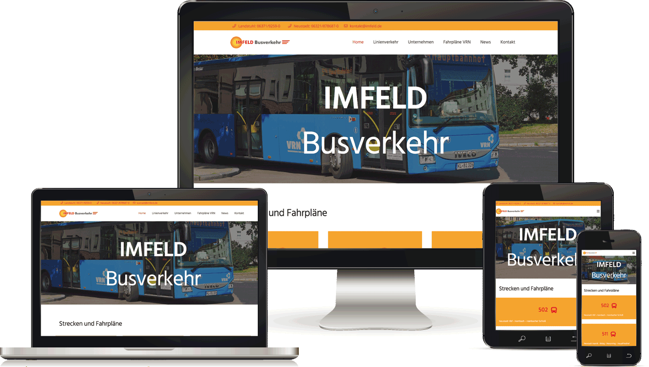 Imfeld Busverkehr Webseite im Responsive Design von BAQUE-Internetservice