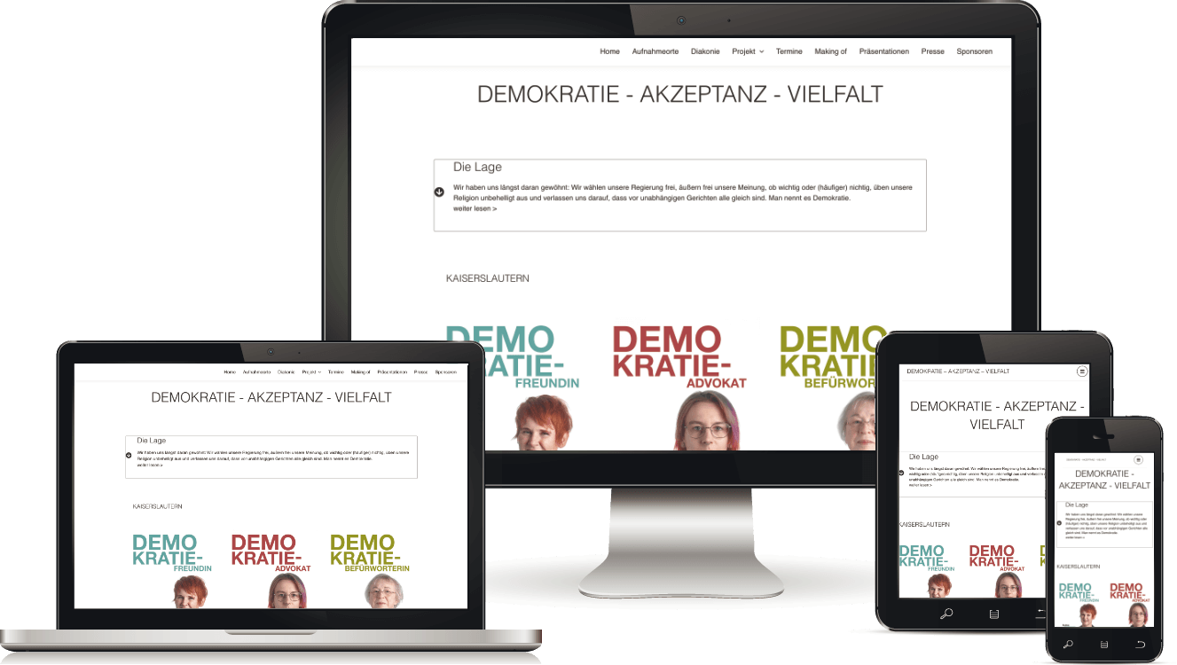 Webdesign in der Pfalz, BAQUE-Internetservice - Referenzen: Demokratie-Akzeptanz-Vielfalt