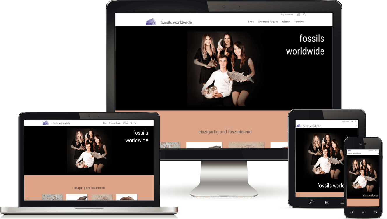 Webdesign in der Pfalz, BAQUE-Internetservice - Referenzen: fossils worldwide